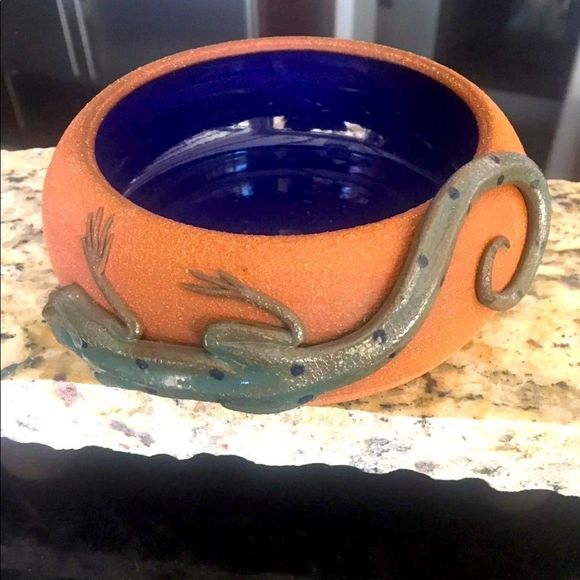Accents Hand Thrown Artist Lizard Bowl Poshmark